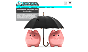 Webdesign Limburg | Two pink piggy banks stand side by side under a large black umbrella, symbolizing protection of savings.